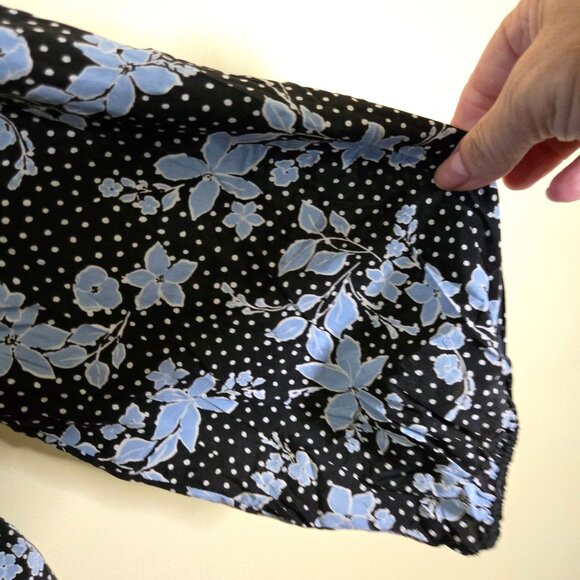 Veronica Beard Hawken Black Tiered Floral Dress Bracelet Balloon Sleeve Size 10 - Picture 9 of 10